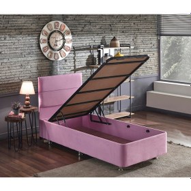 Resim Nironyatak Pinky Baza Ve Başlık - 120X200 Cm Tek Kişilik Sandıklı Pembe Kuma 