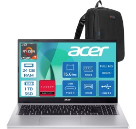 Resim Acer Aspire Go AG15-41 Amd Ryzen 7 7735HS 24GB 1tb SSD Freedos Amd Radeon Graphics 15.6'' Fullhd (1920X1080) Taşınabilir Bilgisayar NXJ7FEY002F06 + Zetta Çanta 