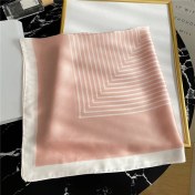 Resim Jump Rabbit Çizgili Eşarp Ipek Eşarp 70CM Küçük Kare Kafa Bandı Saç Türbanı Kravat Çanta (Yurt Dışından) 