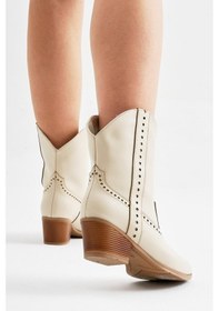 Resim Tonny Black Termo Taban Tokalı Sivri Burunlu Nakışlı Western Kovboy Kadın Bej Cilt Bot Tbacr3540 Bej Cilt 