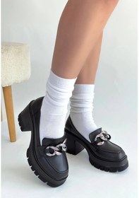 Resim Winar Siyah Cilt Doldu Topuk Ayakkabı Çok Renkli 