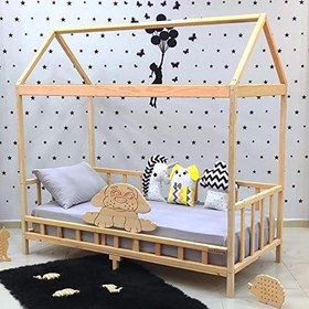 Resim Markaawm Doğal Çam Montessori Karyola Çocuk ve Bebek Yatağı 80X130 