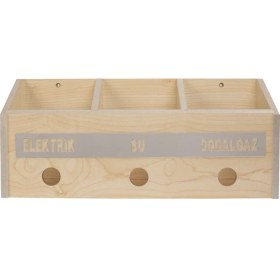 Resim Selena Ahşap Ortak Fatura ve Posta Kutusu Akça 