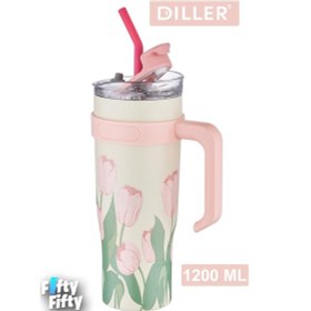 Resim Dıller Cup 1200 Ml Pipetli/rahat İçim Kulplu Paslanmaz Çelik Termos -ffdıllerd9168 Çok Renkli 