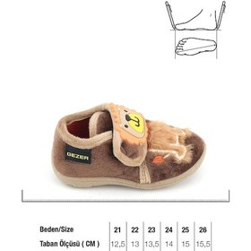 Resim Gezer Erkek Çocuk Kışlık Cırtlı Ayarlanabilir Günlük Okul Kreş Panduf Ayakkabı Kahverengi 