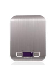 Resim Aubyhe Gümüş Mutfak Terazi 10kg/1g Hassasiyetli Şarjlı Ve Pil Desteği Abs+paslanmaz Çelik Usb Kablolu Gümüş 