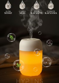 Resim HYPENS Gece Lambalı LED Hava - Oda- Araç Nemlendirici Buhar Makinesi Sessiz Aroma Difüzör Çok Fonksiyonlu 