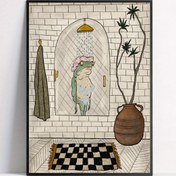Resim Büyüleyici Kurbağa Banyo Tuval Sanat Baskısı - Çerçevesiz Retro Duvar Dekoru, Oturma Odası, Yatak Odası ve Ev Ofisi için, Banyo Dekoru, Poster, Banyo Tuval Poster, Oda Dekoru için Mükemmel 