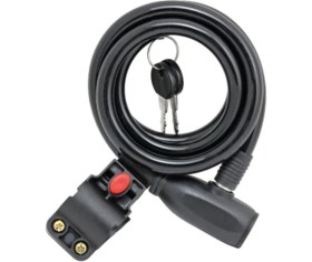 Resim Dt Bisiklet Kilit Halat 12X1200 mm | Anahtar & Braket | HC-81102 | Siyah 