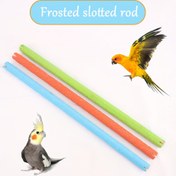 Resim 1 adet Renkli Buzlu Çizgili Çubuk - Çeşitli Uzunluklarda Ahşap Kuş Oyuncağı (31.5cm, 35.5cm, 37cm, 40.5cm, 42cm, 47.5cm) - Tavşanlar, Kalkan, Makaw, Aşk Kuşları ve Finikler için İdeal - Zenginleştirme ve Oyun için Mükemmel, Kuş Kafesi Aksesuarı, Oyun Zamanı Zenginleştirme | Canlı Renkli Çubuk | Pürüzsüz Dokuma 