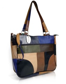 Resim Westbag Hakiki Deri Kol Omuz Askılı Çapraz Postacı Çok Gözlü Çanta Koyu Çok Renkli 