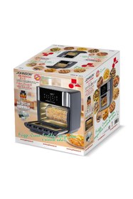 Resim Johnson Aircooking Döner Hazne 10 Ön Ayarlı Dijital 12 Litre Kapasiteli 1800 W Sıcak Hava Fritözü Siyah 
