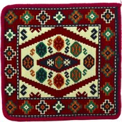 Resim HitDukkan Dekoratif Otantik Çift Taraflı Fermuarlı Kilim Şark Köşesi Minder Kılıfı (40cmx41cm) 