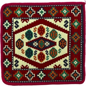 Resim HitDukkan Dekoratif Otantik Çift Taraflı Fermuarlı Kilim Şark Köşesi Minder Kılıfı (40cmx41cm) 