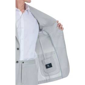 Resim Hatemoğlu Gri Comfort Fit Mono Yaka Casual Takım Elbise Gri 