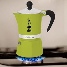Resim Bialetti - Rainbow: 6 Cups Ocak Üstü Espresso Pişirici - 250ml - Yeşil Renk - Alüminyum Gövde - Patentli Güvenlik Valfi - Tüm Ocak Türleri İçin Uygundur (İndüksiyon Hariç) 