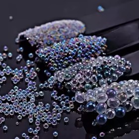 Resim 20000 adet, Yuvarlak ve Küçük Karışık Boyutlu Kabarcık Boncuk Cam Boncuk, 0.6-3Mm Mini Kabarcık Boncuk, DIY Yapımı için Uygun, El Sanatları ve DIY Dekorasyon için Uygun, El Kitapları/Shake Kartları/Plaj ve Sahil Projeleri Kabarcık Tipi Sanat Eseri 