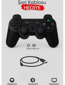 Resim Ps3 Kablosuz Oyun Kolu Şarjlı Bluetooth Gamepad Joystick 