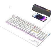 Resim Fsfyb Aoc GK410 Mekanik Klavye Mavi Eksen Siyah Eksen Çay Eksen Kırmızı Eksen Oyun Dizüstü Bilgisayar Ofis Klavyesi (Yurt Dışından) 