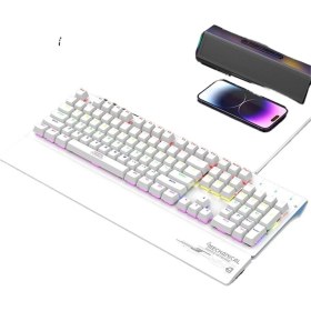 Resim Fsfyb Aoc GK410 Mekanik Klavye Mavi Eksen Siyah Eksen Çay Eksen Kırmızı Eksen Oyun Dizüstü Bilgisayar Ofis Klavyesi (Yurt Dışından) 