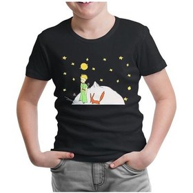 Resim Küçük Prens - Moon And Back Siyah Çocuk Tshirt 
