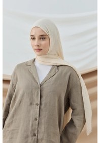 Resim Aminenesil Modakaşmir Bambu Şal İğde Renk Açık Bej 