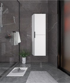 Resim Orka Trio 40 Cm Mdf Beyaz Banyo Boy Dolabı Beyaz 