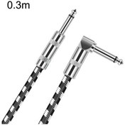 Resim 0.3m 1 Düz Kafa + 1 Dirsek Başı 6.35mm Gitar Kablosu Oksijensiz Bakır Çekirdek Ts Büyük İki Çekirdekli Kablo 