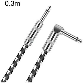 Resim 0.3m 1 Düz Kafa + 1 Dirsek Başı 6.35mm Gitar Kablosu Oksijensiz Bakır Çekirdek Ts Büyük İki Çekirdekli Kablo 