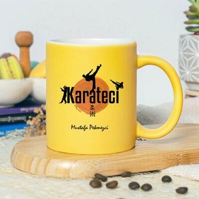 Resim İsme Özel Karateci Sarı Kupa Bardak 