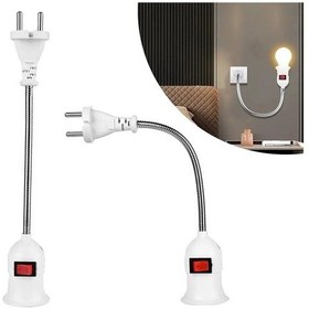 Resim Ledx Dy-112 Prizden E27 Duya Dönüştürücü 26cm Spiralli Anahtarlı Duy 