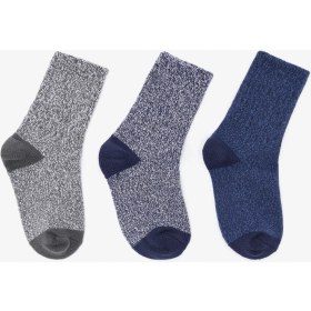 Resim Skechers Non Terry Crew - 3'Lü Paket Çocuk Çorap Büyük Erkek Çocuk Mavi/Gri Çorap S600808-434 