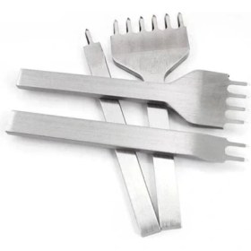 Resim Dopar Çapraz Delgi Çatal Zımba 3 mm 4 Adet Deri El Aletleri 