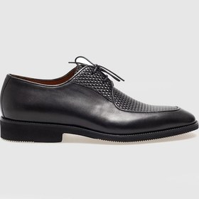 Resim Hakiki Deri Siyah Bağcıklı Erkek Klasik Ayakkabı Siyah 