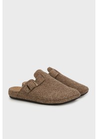 Resim Buratti Kemerli Keçe Kışlık Ev Erkek Terlik 6711003 Vizon 