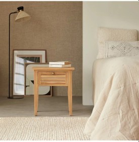 Resim Loggia Masif Ahşap Natural Komodin Ceviz 