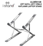 Resim i stand N8 Aluminyum Çift Katlı-katlanır Laptop Standı 