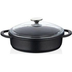 Resim Titanium 26 Cm Döküm Karnıyarık Tencere Siyah Inox 