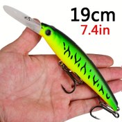 Resim PROBEROS Premium Yüzen Minnow Balıkçılık Yemi - 190mm, 54g, Uzun Menzilli & Trolling Wobbler Tuzlu Suda - 5 Renkte Mevcut 
