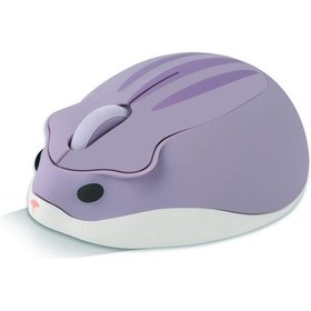 Resim Hayvan Kablosuz Sessiz Fare Hamster Şeklinde Mini Seyahat Usb Alıcılı Fare 1200 Dpı Taşınabilir Mor Diğer 