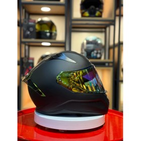 Resim Scoyco Mts M-801 Mat Siyah-Gold Güneş Vizörlü Kask (Gold Camlı) 