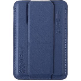 Resim Magsafe Şarj Özellikli SkinArma Kado Kavrama Standlı Kartlık Mavi 
