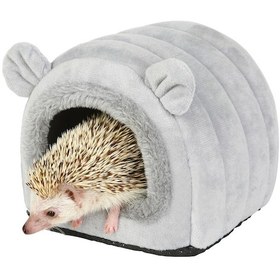 Resim Xindoker Küçük Evcil Hayvanlar İçin Isınabilir Yuvarlanan Kuyucu Yuva - Hamster, Sincap, Kunduz, Gelincik Konutu Gri Renk 