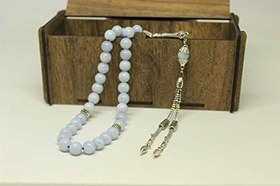 Resim Akuamarin Taşı Tesbih 8mm Ahşap Kutulu 