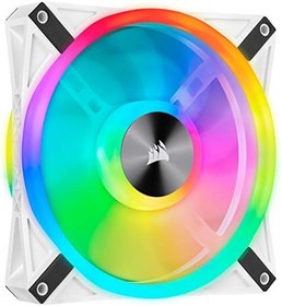 Resim Corsair iCUE QL140 RGB, 140 mm x 25mm RGB LED PWM Fan (Maksimum hız 1250 RPM'ye kadar)- tek ünite, Beyaz 