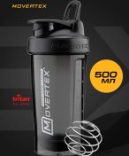 Resim Movertex Tritan Spor Shaker 500 Ml Yaylı Protein İçin 224769006 Siyah 