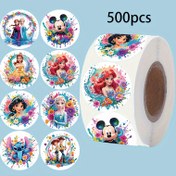 Resim Disney 500 adet çizgi film çıkartmaları, Elsa ve Annamy Fare, Molly ve Scott tatil hediyeleri, mühürleme çıkartmaları, etiket kağıdı, rulo çıkartmalar, hediye çantası çıkartmaları 