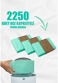 Resim Korbell 16 Lt Çöp Kutuları Ile Uyumlu 2250 Bebek Bezi Kapasiteli 3 Paket Yerli Çöp Poşeti Pudra Kokulu 