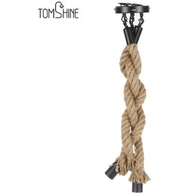 Resim Qingmipy "3'lü E27 Avize - Kenevir İp Pendant Lamba Vintage Restoran, Kafe Dekorasyonu Dıy Tasarım" Çok Renkli 