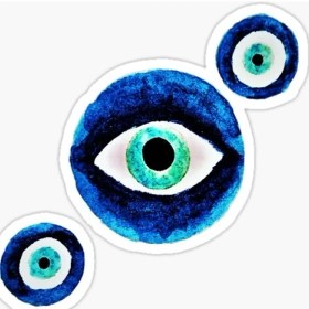 Resim TSC Nazar Boncuğu Sticker Duvar 18CM Yapıştırma Etiket Md5 